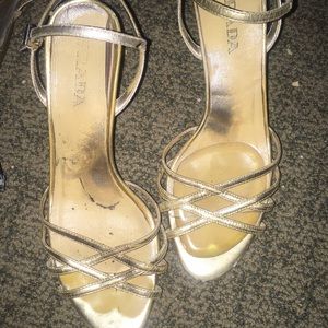 Prada Gold strappy sandals
